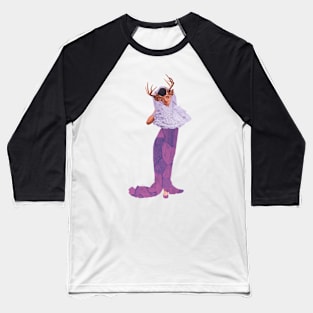 Deer Goddess Purple Magical Creature Baseball T-Shirt